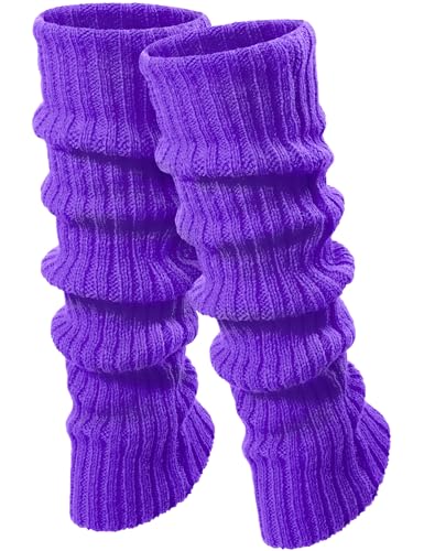 6-Piece 80s Fancy Dress Accessory Set – Neon Fishnet Gloves, Lace Headband, Earrings, Necklace, Bracelets, Leg Warmers for Women's Costume Party