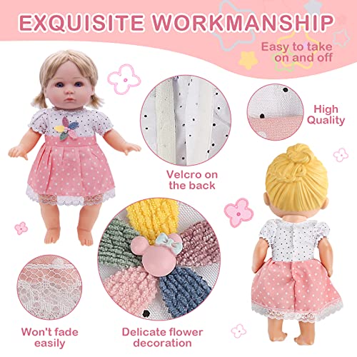6-Piece Doll Clothes Set for 12-Inch Dolls - 4 Dresses & 2 Jumpsuits, Princess Costumes, YAYYAY