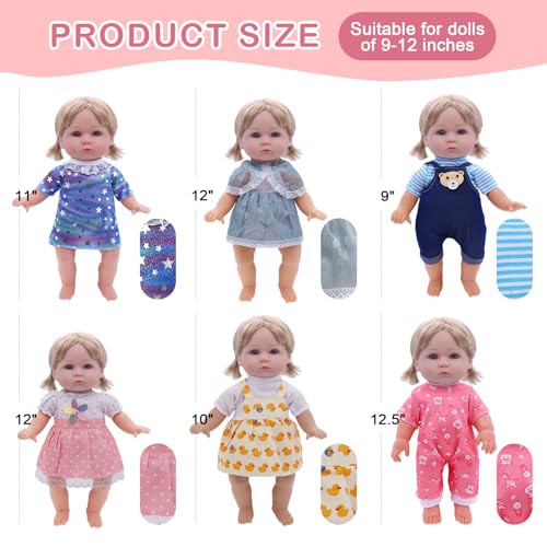 6-Piece Doll Clothes Set for 12-Inch Dolls - 4 Dresses & 2 Jumpsuits, Princess Costumes, YAYYAY