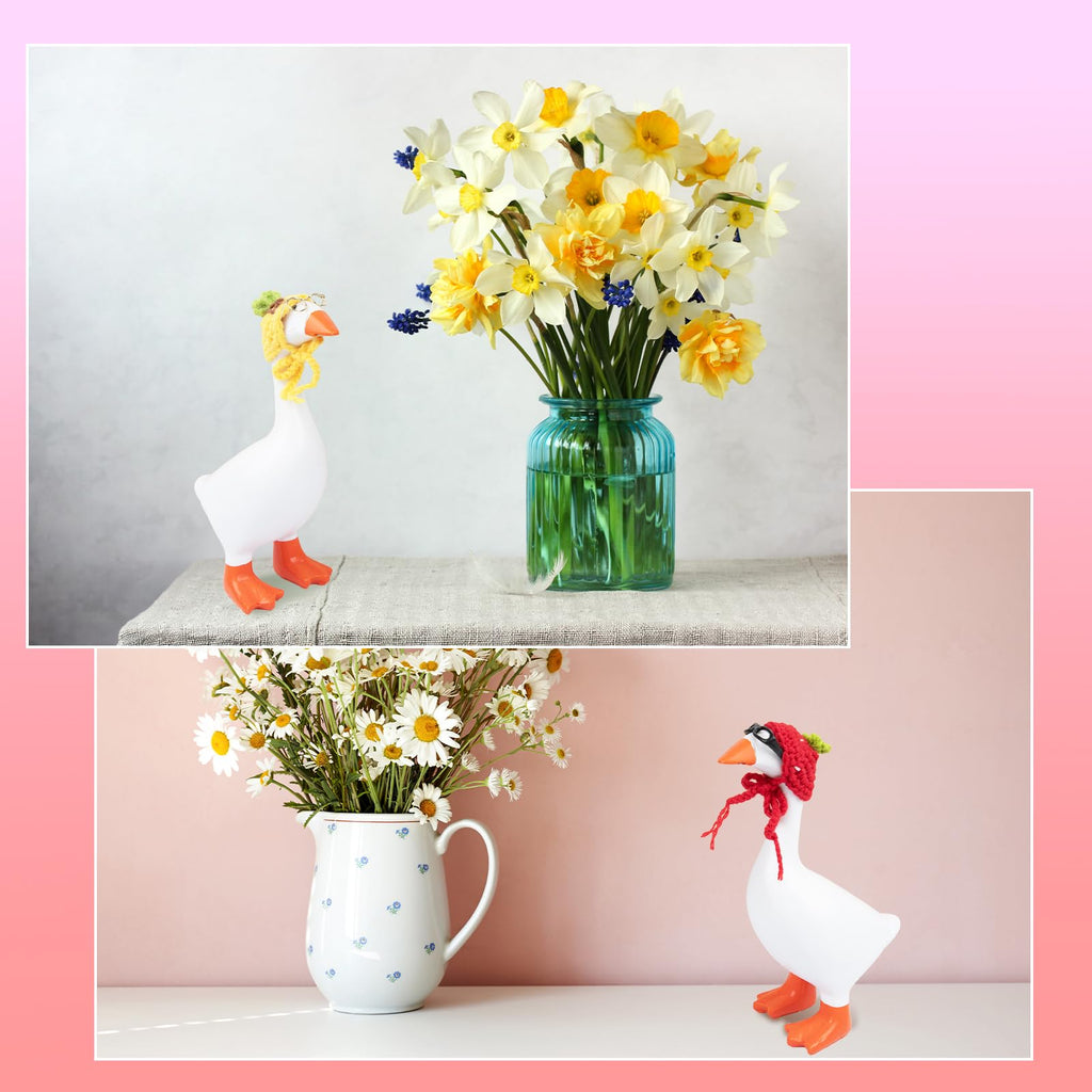 6-Piece Mini Knit Hat and Sunglasses Set for 7-Inch Desk Goose Statues