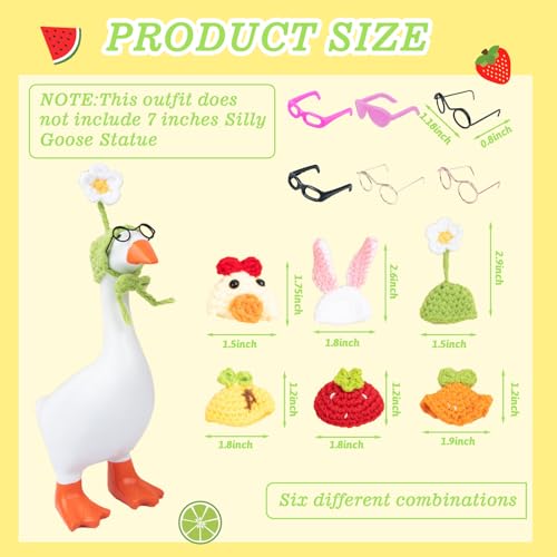 6-Piece Mini Knit Hat and Sunglasses Set for 7-Inch Desk Goose Statues