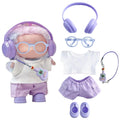 6-Piece Purple Doll Clothes Set for 17cm Dolls – Hand-Knitted Premium Outfit (No Doll)