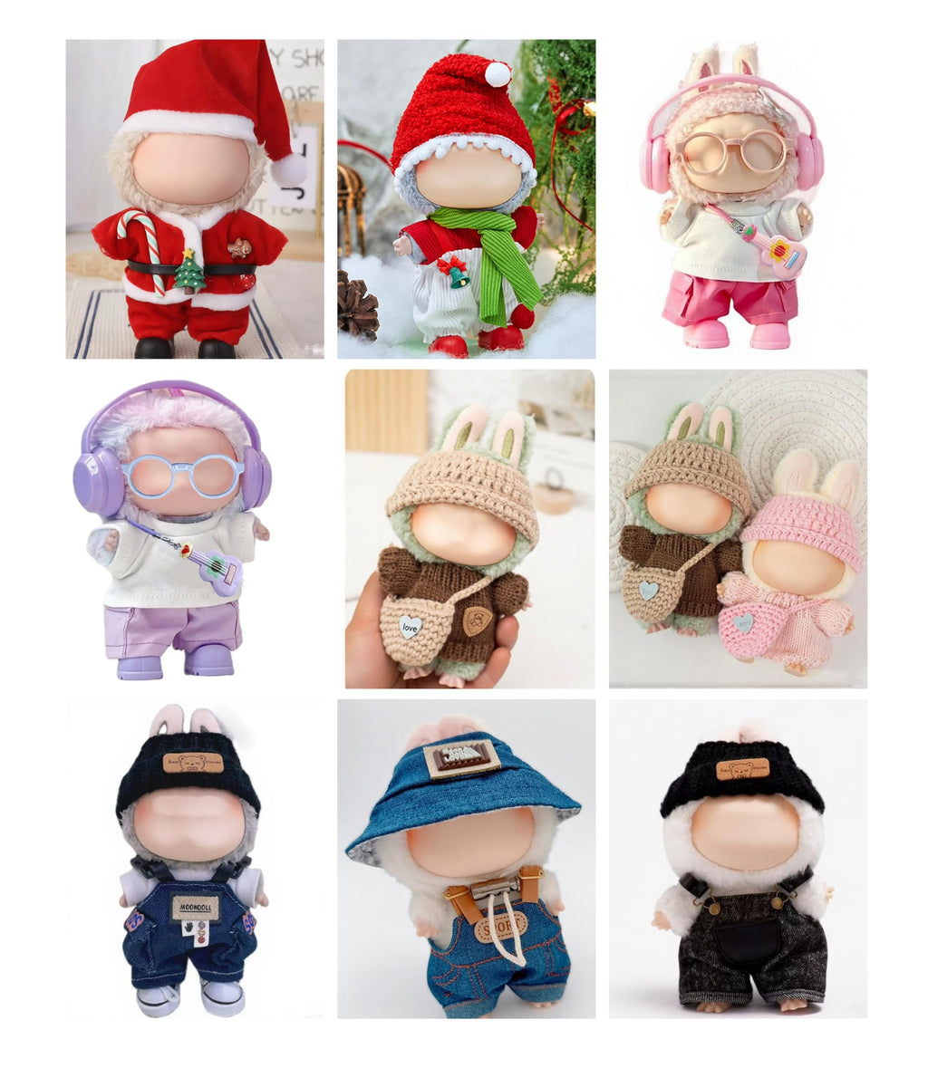6-Piece Purple Doll Clothes Set for 17cm Dolls – Hand-Knitted Premium Outfit (No Doll)