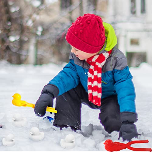 6-Piece Snowball Maker Set - Duck, Bear, Dinosaur Shapes - Outdoor Winter Play Toys for Kids (5 Colors)