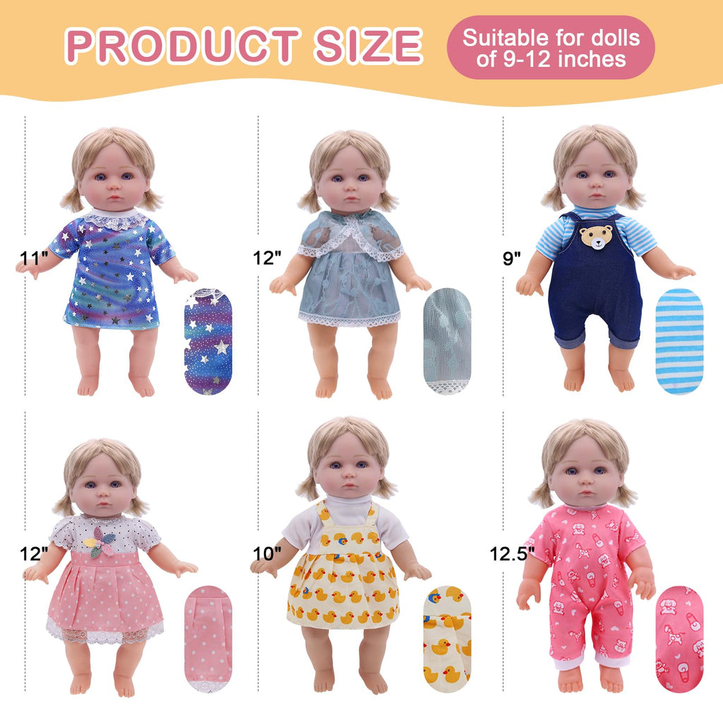 6 Sets of Doll Clothes and Accessories for 11 Inch Dolls – Princess Dresses, Pajamas, and More by YAYYAY