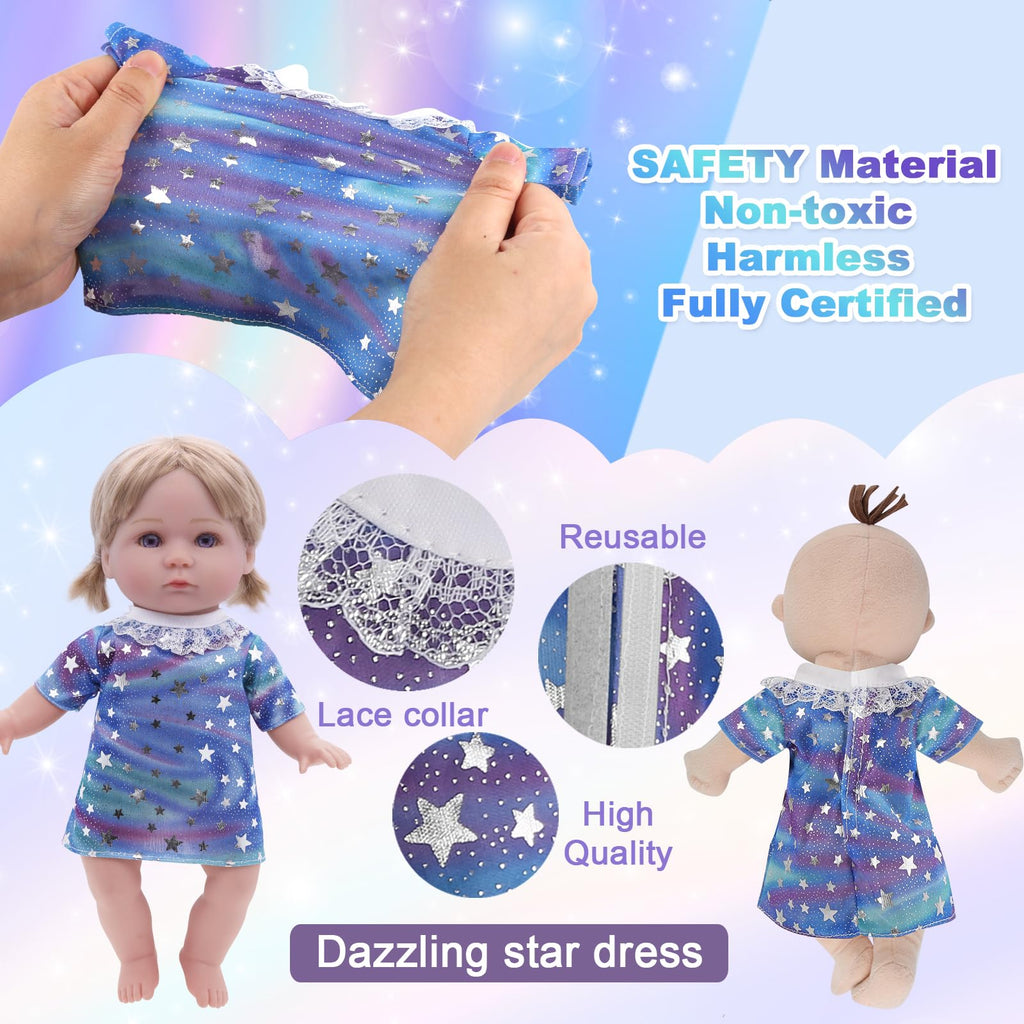 6 Sets of Doll Clothes and Accessories for 11 Inch Dolls – Princess Dresses, Pajamas, and More by YAYYAY