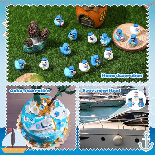 60 Mini Resin Sailor Cruise Ducks - 3 Styles for Hiding, Party Favors, and Nautical Decor