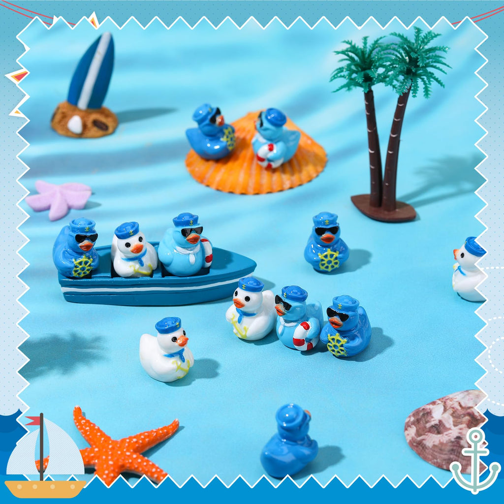 60 Mini Resin Sailor Cruise Ducks - 3 Styles for Hiding, Party Favors, and Nautical Decor