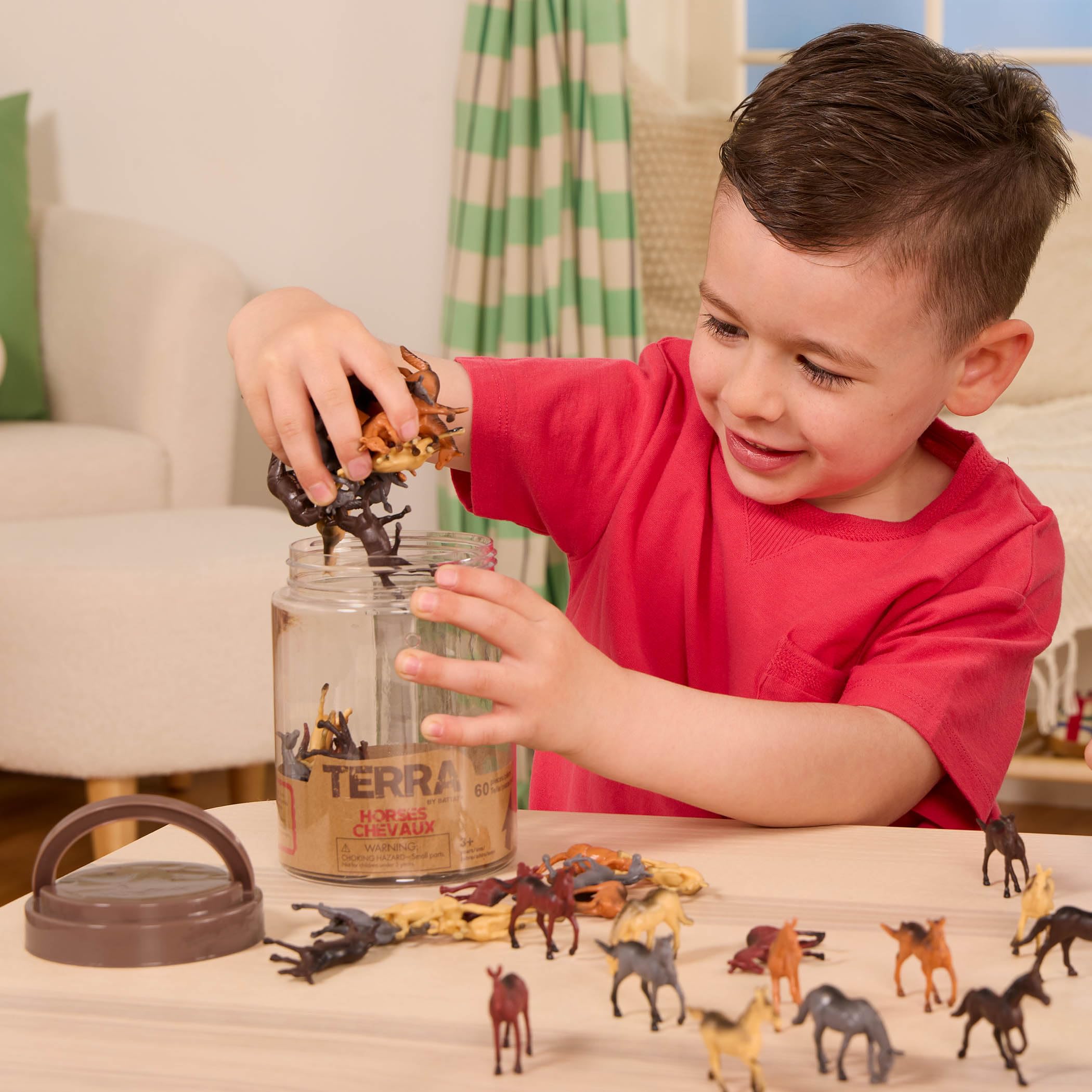 60 Miniature Horse Figurines Tube Set by Terra by Battat – Realistic Plastic Horses for Kids 3+