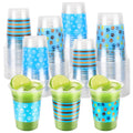 60 Pack 16oz Blue Dog Paw Print Disposable Cups for Themed Parties & Daily Use