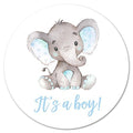 60-Pack Blue Elephant Baby Shower Stickers – 1.5-Inch Round Fade-Resistant Label Stock Seals