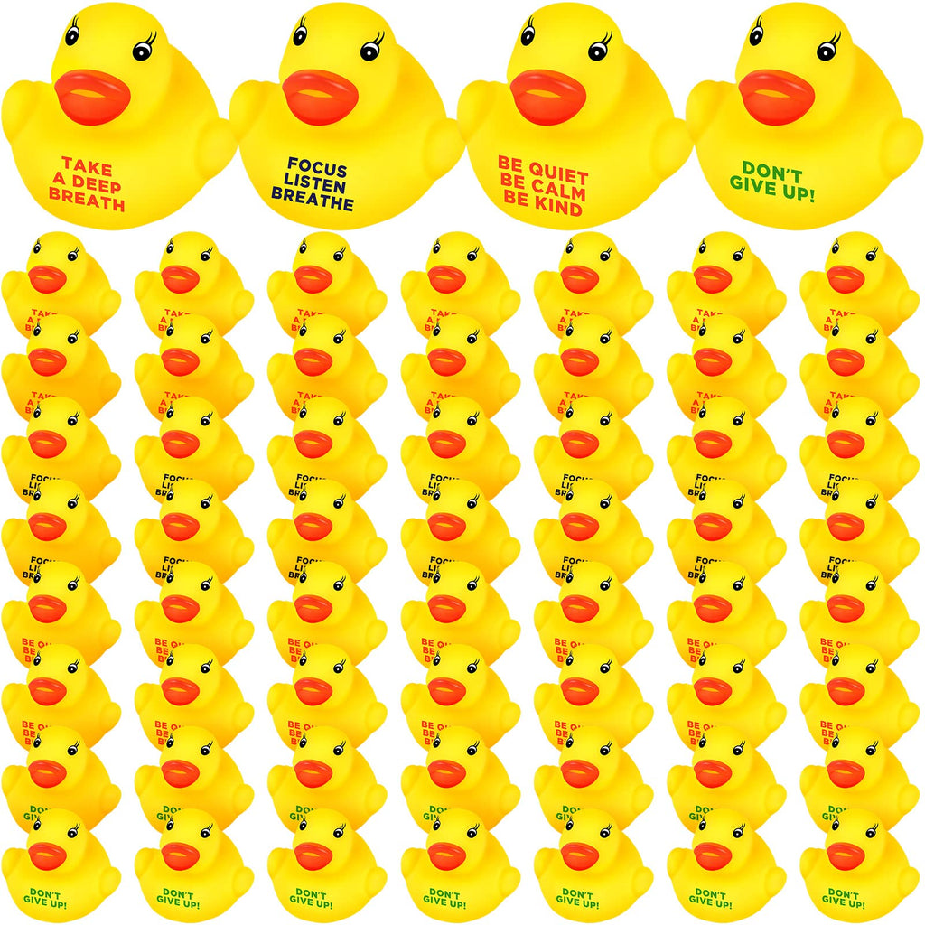 60-Pack Mini Inspirational Rubber Ducks – Motivational Stress Relief Party Favors (1.3 Inch)