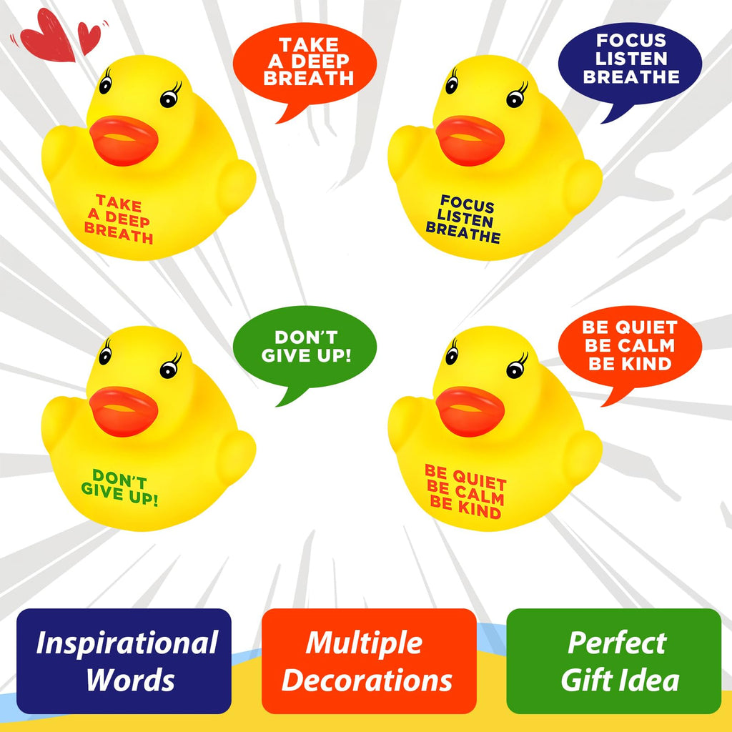 60-Pack Mini Inspirational Rubber Ducks – Motivational Stress Relief Party Favors (1.3 Inch)