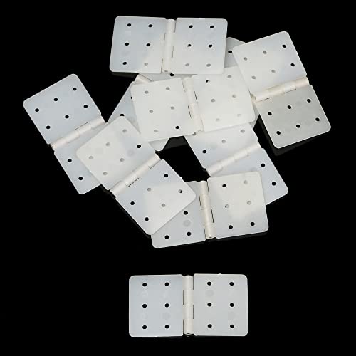 60-Pack Pinned Nylon Hinges for RC Airplane - 3 Sizes, Foldable, 6 Holes Each Side