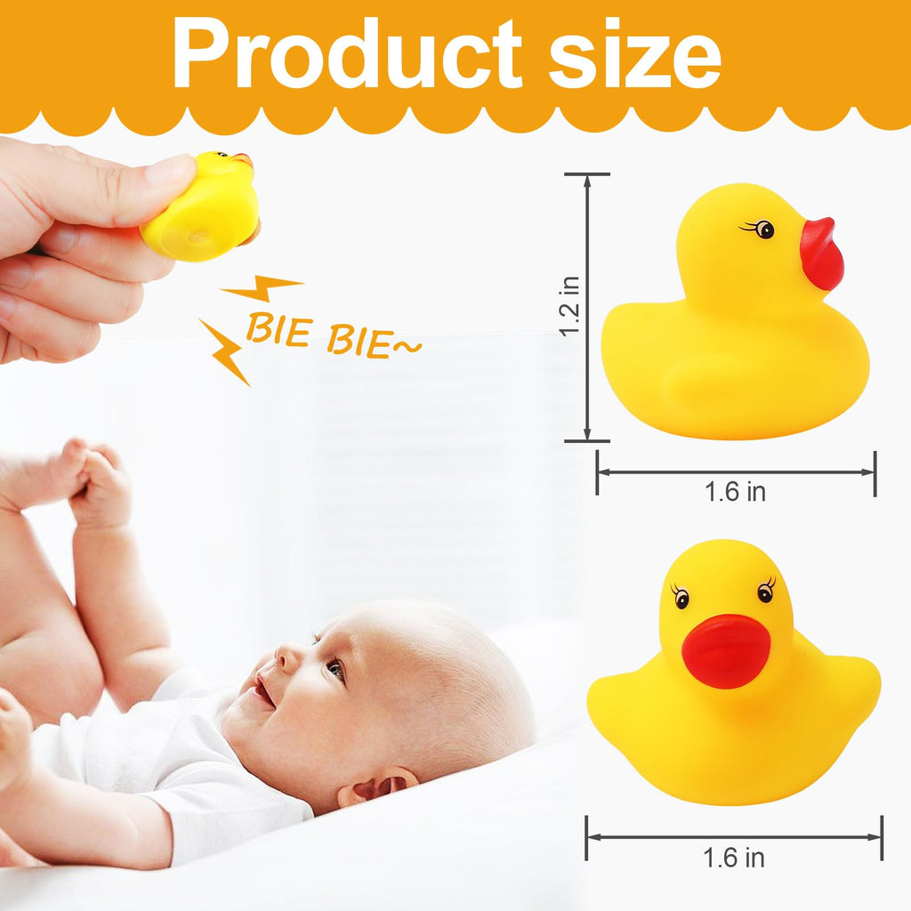 60 Pack Rubber Ducks Bulk - Yellow Mini Bath Toys for Kids, Squeaky Pool Toys for Parties and Classroom Activities