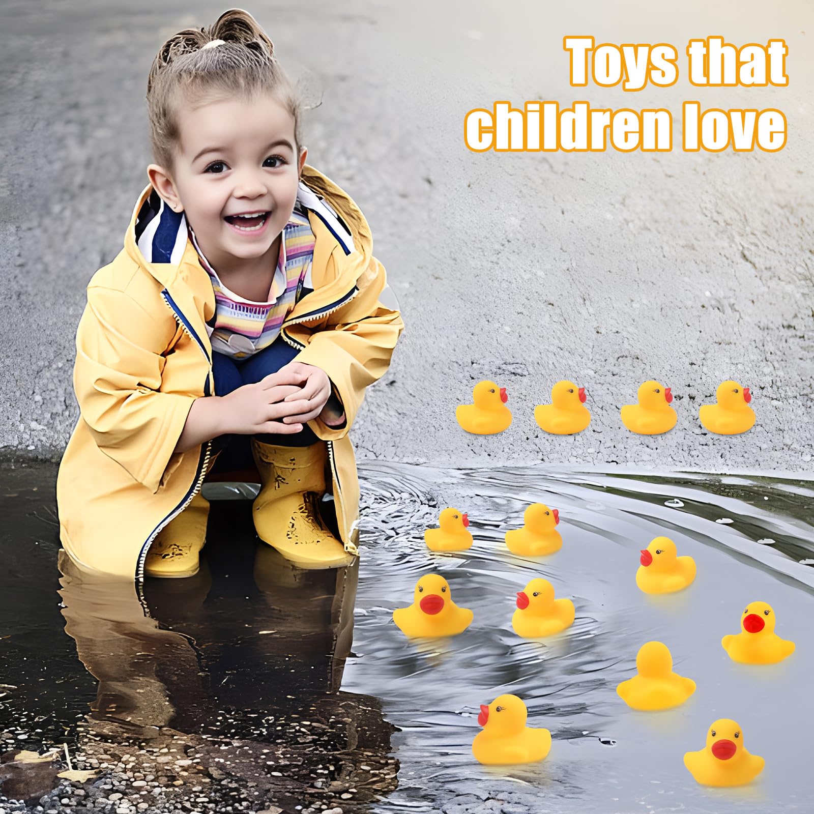 60 Pack Rubber Ducks Bulk - Yellow Mini Bath Toys for Kids, Squeaky Pool Toys for Parties and Classroom Activities