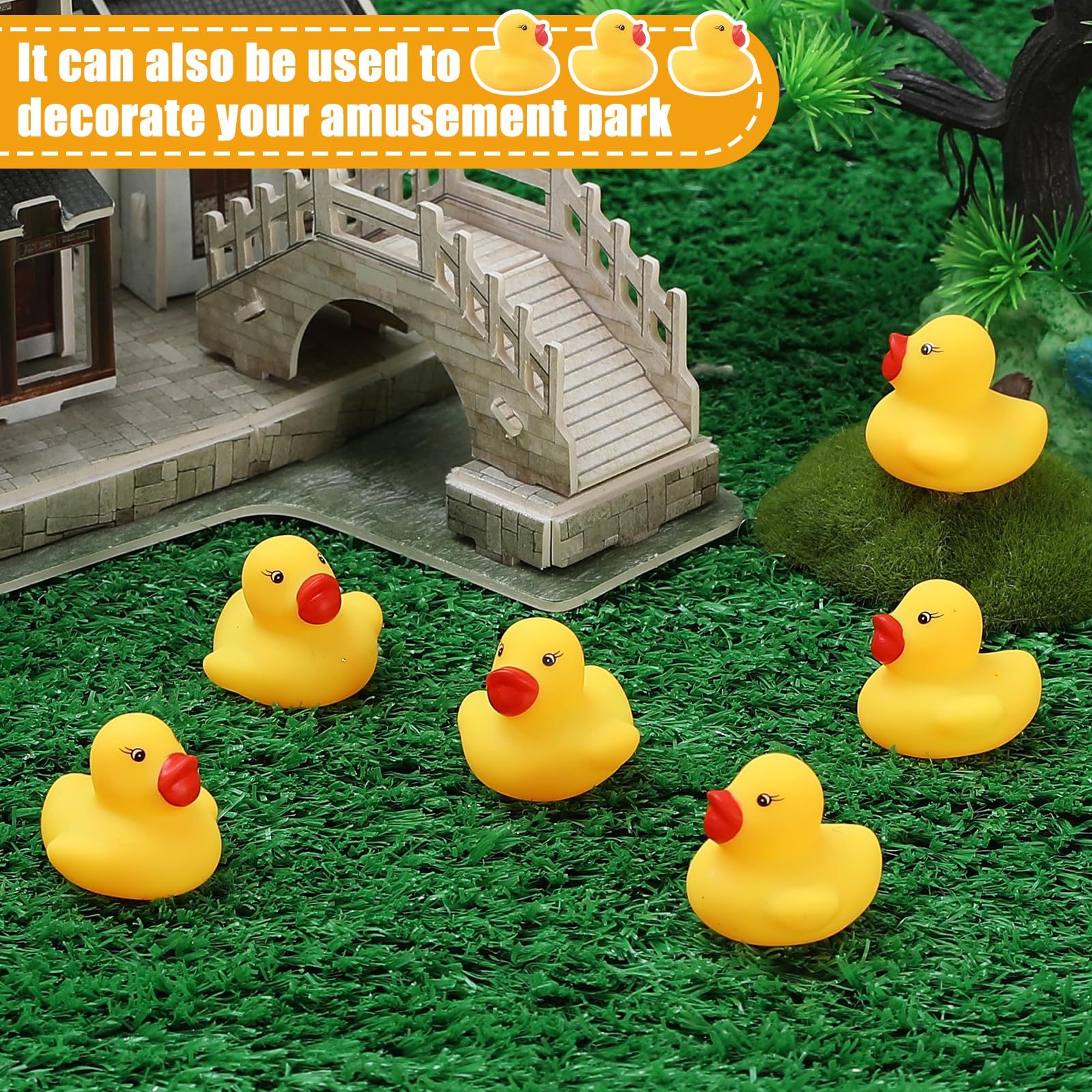 60 Pack Rubber Ducks Bulk - Yellow Mini Bath Toys for Kids, Squeaky Pool Toys for Parties and Classroom Activities