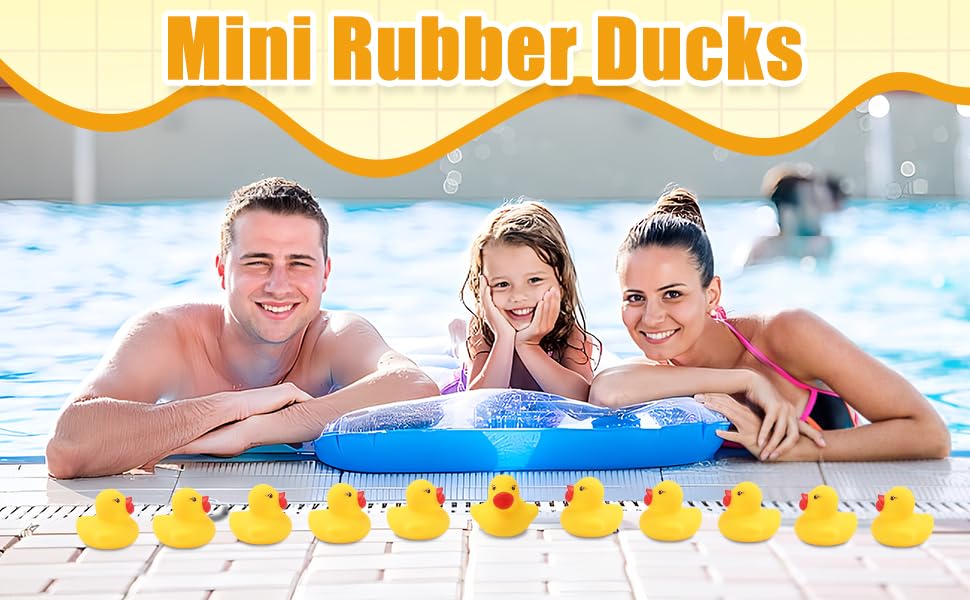 60 Pack Rubber Ducks Bulk - Yellow Mini Bath Toys for Kids, Squeaky Pool Toys for Parties and Classroom Activities