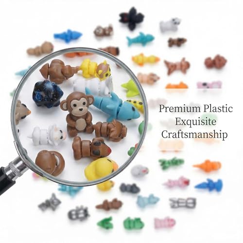 60-Piece 3D Printed Animal Figurines Mystery Pack – Articulated Fidget Toys for Stress Relief, Desk Decor, Party Favors