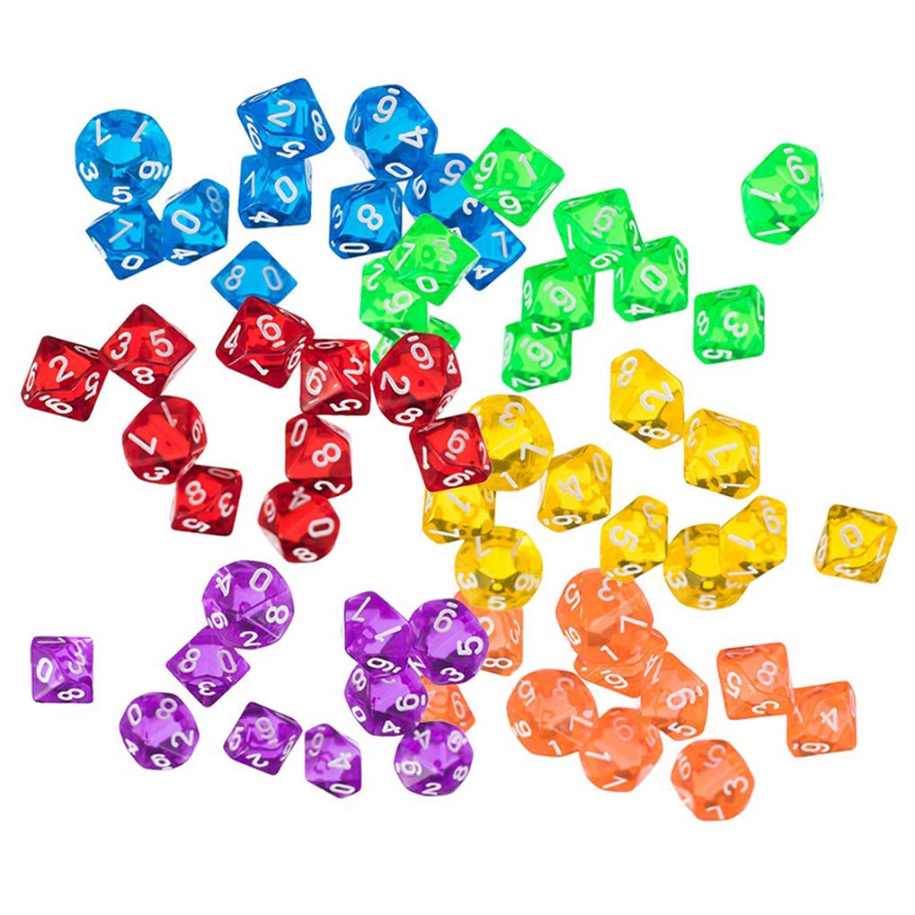 60-Piece D10 Dice Set – 16mm Polyhedral Dice for DND, RPG, Board Games