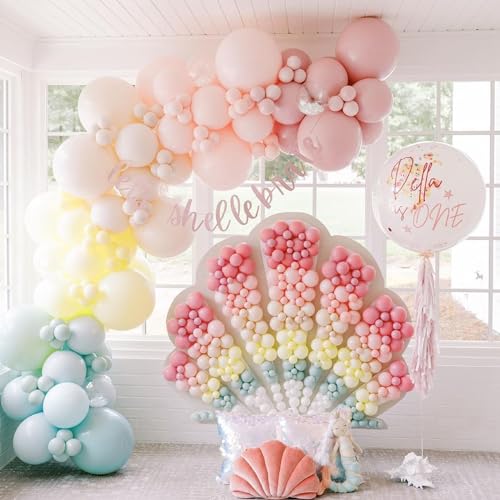 60-Piece Pastel Balloon Set – 12-Inch Latex Balloons with Confetti for Parties