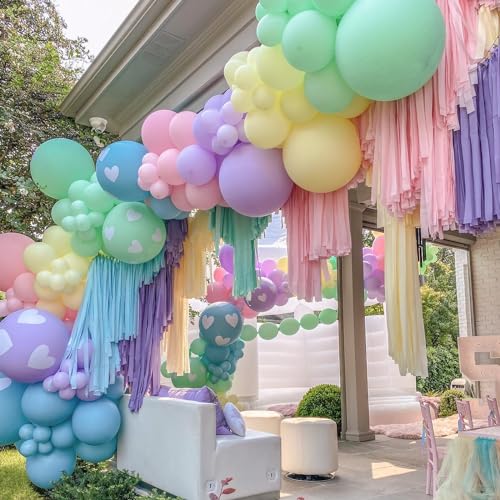 60-Piece Pastel Balloon Set – 12-Inch Latex Balloons with Confetti for Parties