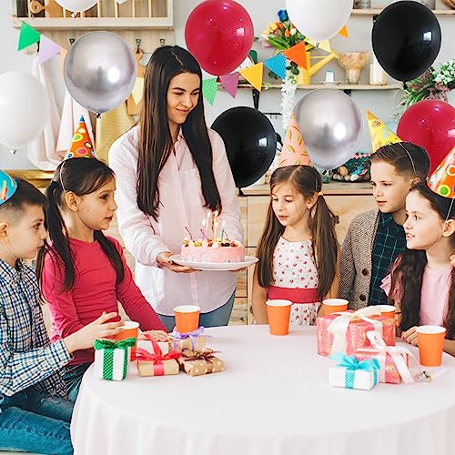 60-Piece Red, Black, White & Metallic Silver Balloon Set – 12 Inch Latex for Hero Theme Parties & Graduation