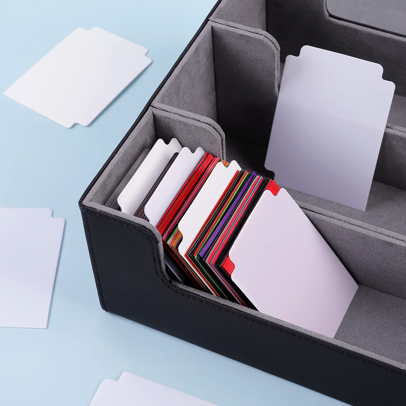 60 White Card Dividers with Tabs – 2.71x3.8 Inch Plastic Separators for MTG, Sports Cards, Trading Cards