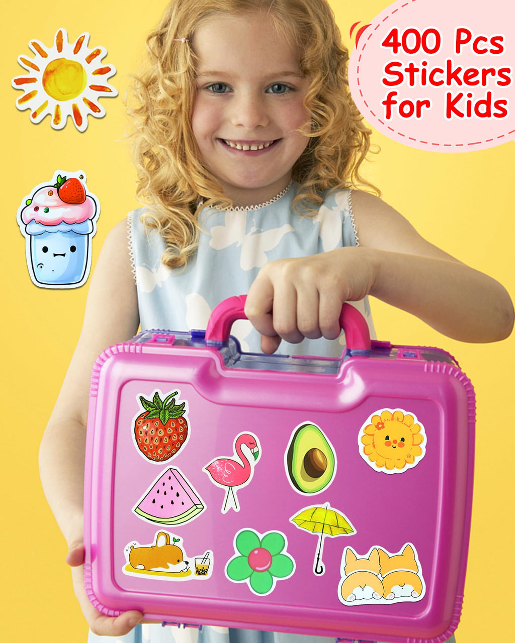 600 Pcs Water Bottle Stickers for Kids, Cute Vinyl Waterproof Laptop Sticker Pack – No Duplicates, Reusable