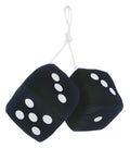 United Pacific Classic Hanging Fuzzy Dice Pair – Soft 3” Black/White Dots for Car Mirror Décor