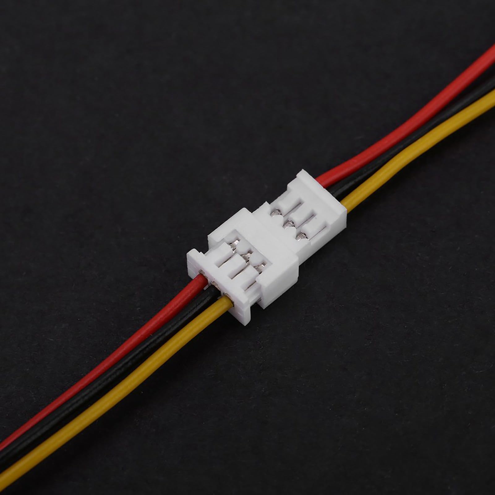 YWBL-WH 20-Pack 3-Pin JST Right Angle Connector Wires - 100mm Tinned Copper for Drones, LEDs & RC Models