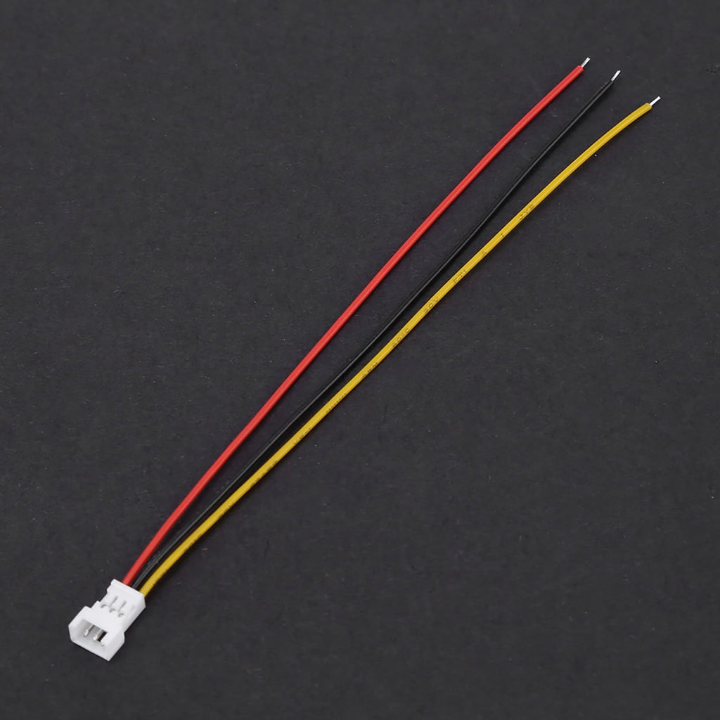 YWBL-WH 20-Pack 3-Pin JST Right Angle Connector Wires - 100mm Tinned Copper for Drones, LEDs & RC Models