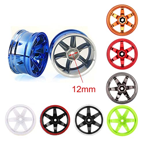 63mm Hard Drift Tires & Wheels Set for 1/10 RC Cars – 12mm Hex, White Plastic (4pcs)
