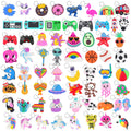 65 Large-Sized Keychain Charms for Kids Party Favors – Assorted Themes Like Video Game, Animal, Mermaid & More – Soft Rubber, BPA Free, Goodie Bag Fillers