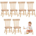 6PCS 1:12 Scale Wooden Dollhouse Chairs – Tiny Mini Furniture for Fairy Garden, Photography Props, and Christmas Party Decor (1.6in x 3.2in)