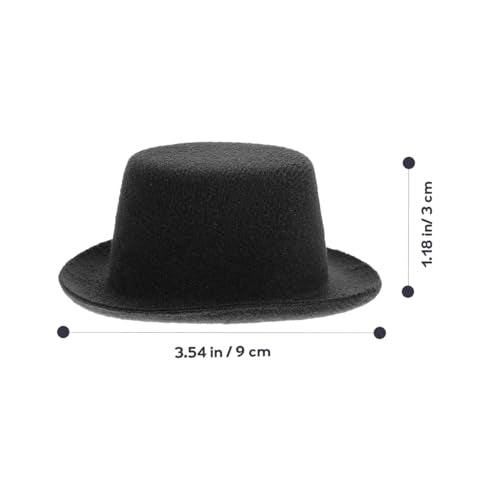 6pcs Miniature Cloth Top Hats for Crafts, Snowman, Dollhouse, and Party Decorations
