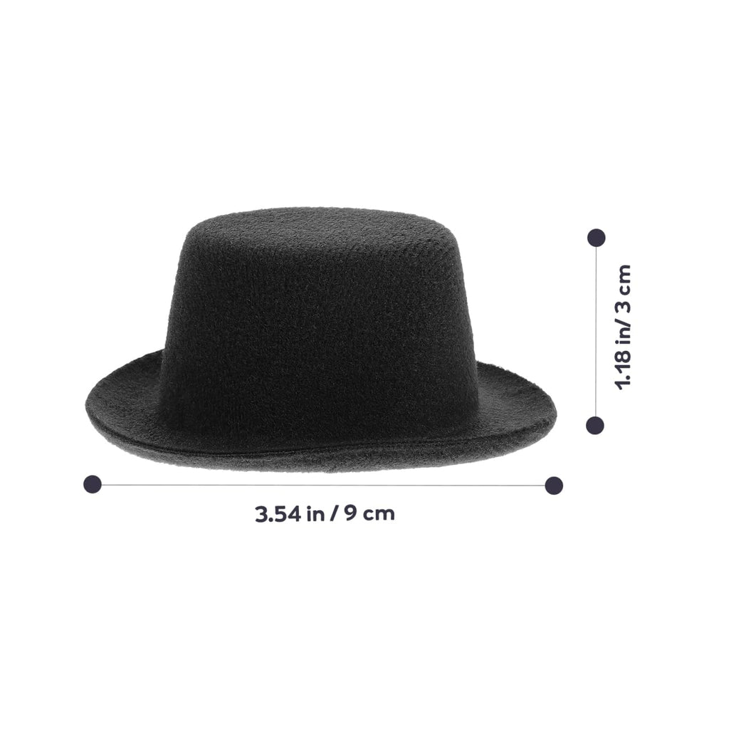 6pcs Miniature Cloth Top Hats for Crafts, Snowman, Dollhouse, and Party Decorations