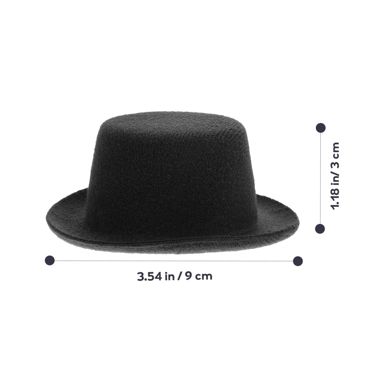 6pcs Miniature Cloth Top Hats for Crafts, Snowman, Dollhouse, and Party Decorations