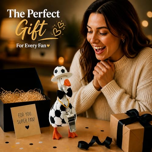 7 Inch Desk Goose Soccer Outfit Set - Includes Jersey, Hat, Whistle & Bow Tie for Mini Porch Goose Figurines