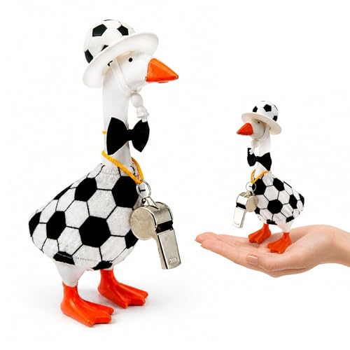 7 Inch Desk Goose Soccer Outfit Set - Includes Jersey, Hat, Whistle & Bow Tie for Mini Porch Goose Figurines