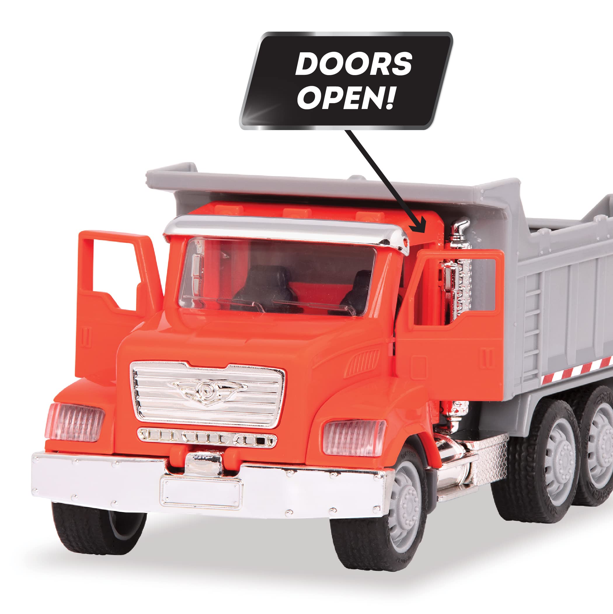 7-Inch Dump Truck Toy with Lights and Sounds, Movable Parts – Driven by Battat