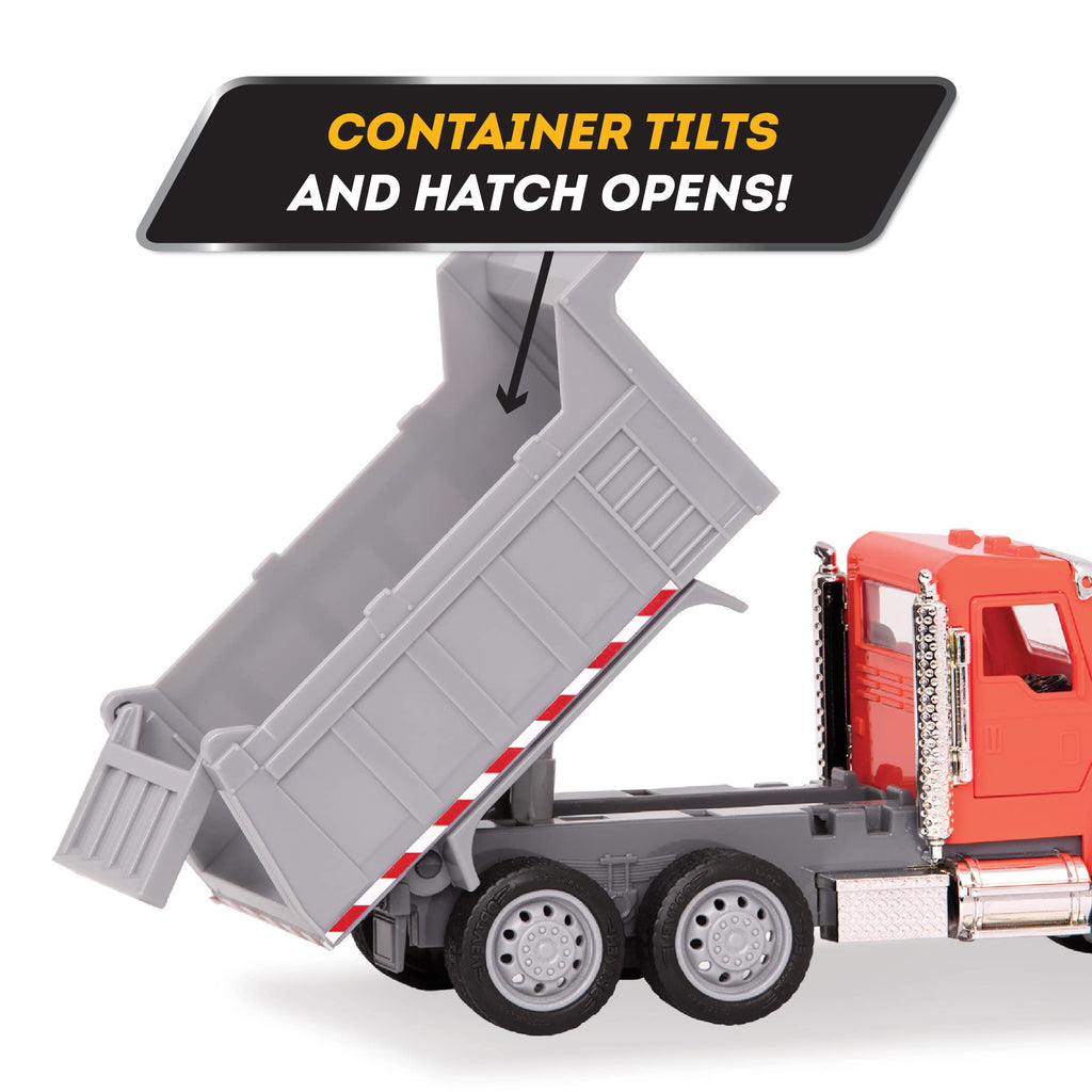 7-Inch Dump Truck Toy with Lights and Sounds, Movable Parts – Driven by Battat