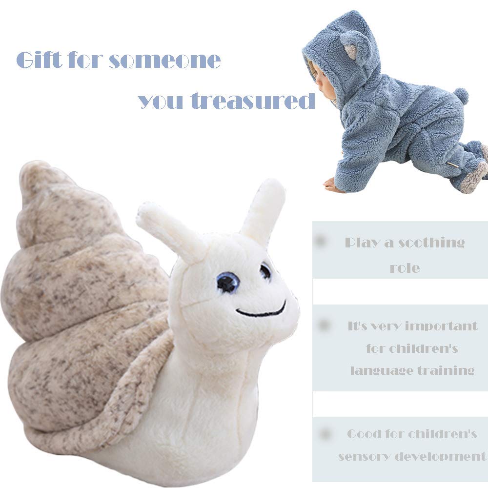 7-Inch Plush Snail Stuffed Animal – Soft Snail Toy for Kids and Decoration