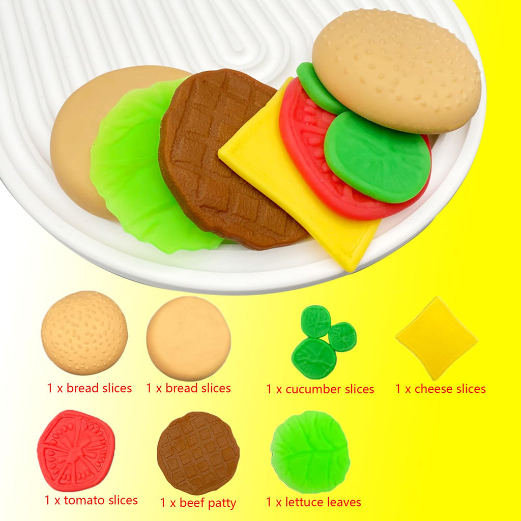 7-Layer Detachable Hamburger Squeeze Toy – Soft Kawaii Squishy for Stress Relief and Play