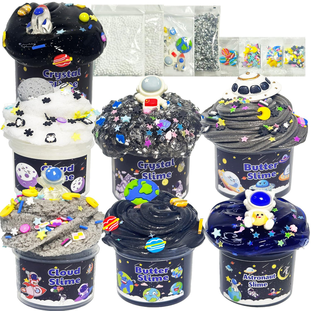 7-Pack Galaxy Slime Kit with Butter, Cloud & Crunchy Slime – Non-Sticky, Super Soft, ASTM Certified for Kids Ages 6-12