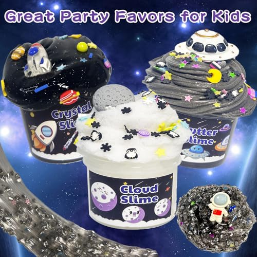 7-Pack Galaxy Slime Kit with Butter, Cloud & Crunchy Slime – Non-Sticky, Super Soft, ASTM Certified for Kids Ages 6-12