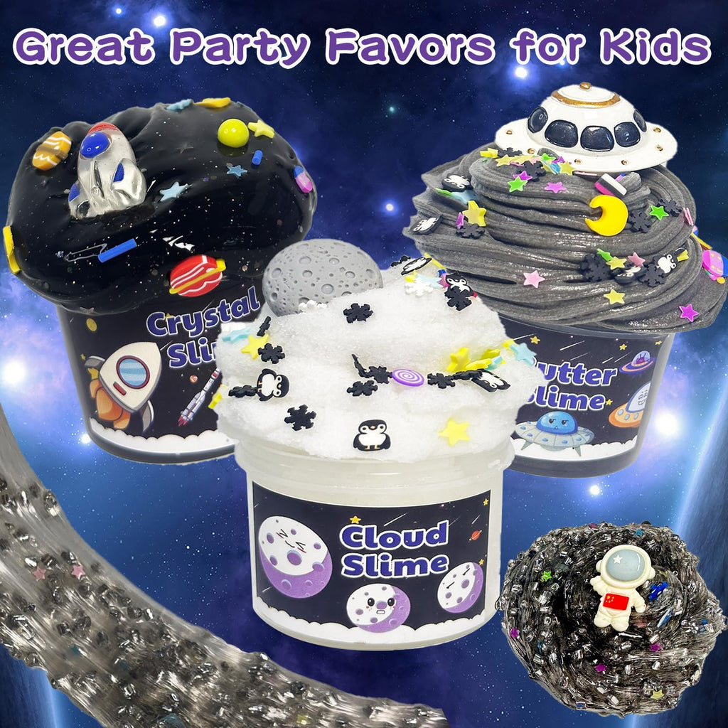 7-Pack Galaxy Slime Kit with Butter, Cloud & Crunchy Slime – Non-Sticky, Super Soft, ASTM Certified for Kids Ages 6-12