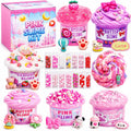 7-Pack Pink Slime Kit for Kids | Butter, Cloud & Crunchy Slimes | Non-Sticky & Soft | OPLDYRK