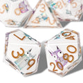 7-Piece Cat-Themed Resin DND Dice Set – Sharp Edge Polyhedral Dice with Box & Bag for D&D RPG MTG