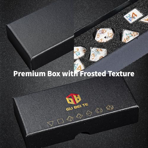 7-Piece Cat-Themed Resin DND Dice Set – Sharp Edge Polyhedral Dice with Box & Bag for D&D RPG MTG